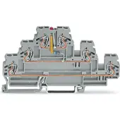 Wago 870-593/281-434 Bauelementklemme,Dreistock,LED rot,grau 870593281434 - 50 Stück