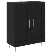 vidaXL Highboard Schwarz Eichen-Optik 69,5 x 34 x 180 cm Holzwerkstoff