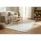 Kayoom Teppich "Calma 325", weiß, B:120cm H:10mm L:160cm, Polyester, Teppiche, Teppich, Kurzflor, 3-D Optik, Wohnzimmer