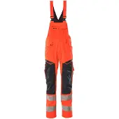 Mascot Latzhose mit Knietaschen ACCELERATE SAFE Hi-vis Rot / Schwarzblau 46 - 19569-236-22210-90C46 - Hi-vis Rot / Schwarzblau