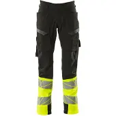 Mascot Herren Hose mit Schenkeltaschen ACCELERATE SAFE Schwarz / Hi-vis Gelb 56 - 19379-510-0917-76C56 - Schwarz / Hi-vis Gelb
