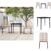 vidaXL 3-tlg. Garten-Essgruppe Eichen-Optik - Gartenmöbel-Sets