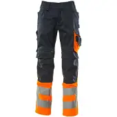 Mascot Leeds Hose mit Knietaschen SAFE SUPREME Schwarzblau / Hi-vis Orange 52 - 15679-860-01014-82C52 - Schwarzblau / Hi-vis Orange