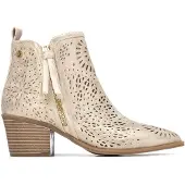 Xti für Damen. 14532704-ORO Stiefelette 145327 gold (39), Beige, 3 bis 5 cm, Reißverschluss, Lässig