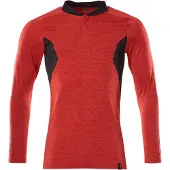 Mascot Herren Polo-Shirt, Langarm ACCELERATE Verkehrsrot meliert / Schwarz S - 18081-810-20209-S - Verkehrsrot meliert / Schwarz