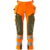 Mascot Herren Hose mit Hängetaschen ACCELERATE SAFE Hi-vis Orange / Moosgrün 46 - 19031-711-1433-76C46 - Hi-vis Orange / Moosgrün
