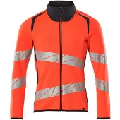 Mascot Herren Sweatshirt mit Reißverschluss ACCELERATE SAFE Hi-vis Rot / Schwarzblau XL - 19184-781-22210-XL - Hi-vis Rot / Schwarzblau
