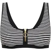 Seafolly - Clubhouse Zip Front Tank Top - Bikini-Top Gr 34 grau/schwarz