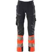 Mascot Herren Hose mit Schenkeltaschen ACCELERATE SAFE Schwarzblau / Hi-vis Rot 52 - 19379-510-10222-82C52 - Schwarzblau / Hi-vis Rot