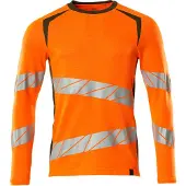 Mascot Herren Langarmshirt Hi-vis Orange / Moosgrün S - 19081-771-1433-SONE - Hi-vis Orange / Moosgrün