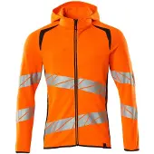 Mascot Kapuzensweatshirt mit Reißverschluss ACCELERATE SAFE Hi-vis Orange / Schwarzblau XXL - 19284-781-14010-2XL - Hi-vis Orange / Schwarzblau