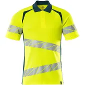 Mascot Polo-Shirt, moderne Passform Polo-shirt Gr. L ONE, hi-vis gelb/dunkelpetroleum