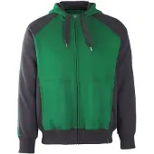 Mascot Wiesbaden Kapuzensweatshirt mit Reißverschluss UNIQUE Grün / Schwarz S - 50566-963-0309-S - Grün / Schwarz