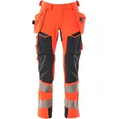 Mascot Warn-Stretchhose mit Hängetaschen 19031-711 Gr. 92 Hi-vis rot/schwarzblau