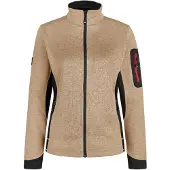 FHB Marieke Damen Strick-Fleece-Jacke - Beige-Schwarz 102 M
