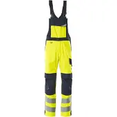 Mascot Davos Latzhose mit Knietaschen MULTISAFE Hi-vis Gelb / Schwarzblau 48 - 13869-216-17010-76C48 - Hi-vis Gelb / Schwarzblau