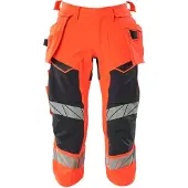 Mascot Dreiviertel-Hose mit Hängetaschen ACCELERATE SAFE Hi-vis Rot / Schwarzblau 47 - 19049-711-22210-C47 - Hi-vis Rot / Schwarzblau