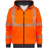 Dassy Evans Warnschutz Kapuzensweatshirt, Größe 4XL, NEONORANGE/DUNKELBLAU - dunkelblau - 4XL