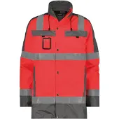 Dassy Limasol Warnschutz Parka PES70 STANDARD 500132 Gr. M neonrot/zementgrau