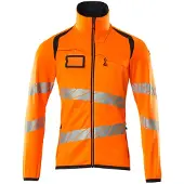 Mascot Herren Fleecepullover mit Reißverschluss ACCELERATE SAFE Hi-vis Orange / Schwarzblau S - 19103-315-14010-S - Hi-vis Orange / Schwarzblau