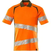 Mascot Herren Polo-Shirt ACCELERATE SAFE Hi-vis Orange / Moosgrün S - 19083-771-1433-S - Hi-vis Orange / Moosgrün
