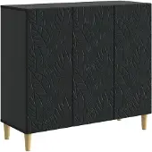 Syfax Sideboard Schwarz 89 x 34,5 x 80 cm Holzwerkstoff