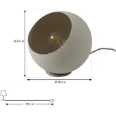 LINDBY Tischleuchte Solomia, beige, Eisen, Ø 20 cm