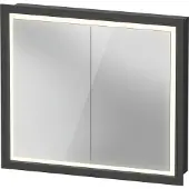 Duravit L-Cube Spiegelschrank mit LED-Beleuchtung, 2 Türen, Touch-LED, Steckdose E, 800x155x700mm, Graphit matt, LC7651049491000