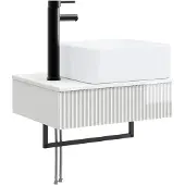 Syfax Wandmontiertes Waschbecken Hochglanz Weiß 53 x 35 x 39 cm