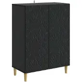 Syfax Sideboard Schwarz 66 x 34,5 x 90 cm Holzwerkstoff