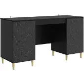 Syfax Schreibtisch Schwarz 142,5 x 50 x 75 cm Holzwerkstoff