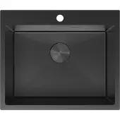 Mexen Solix Edelstahlspüle 1-Becken 600 x 500 mm, schwarz - 6408601000-70