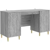 Syfax Schreibtisch Sonoma-Grau 142,5 x 50 x 75 cm Holzwerkstoff