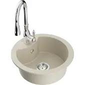 Mexen Diego 1-Becken-Granit-Spüle mit Mischbatterie Savita, Beige - 6512-69-672601-00