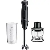 Braun MultiQuick 3 MQ30201M, Pürierstab, 0,6 l, 900 W, Schwarz, Satinierter Stahl