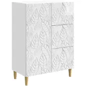 Syfax Sideboard Hochglanz Weiß 66 x 34,5 x 90 cm Holzwerkstoff
