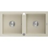 Mexen Mario 2-Becken-Granit-Spülbecken 820 x 436 mm, Beige - 6504822000-69