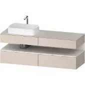 Duravit Collection One Konsolenwaschtischunterbau, 2 Auszüge, 2 Schubkästen, Ausschnitt links, 1600x550x600mm, Nische Weiß Supermatt, QA4777084910000, Farbe: Taupe Matt