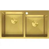 Mexen Xorin Edelstahlspüle 2-Kammer 780 x 450 mm, gold - 6441782000-55