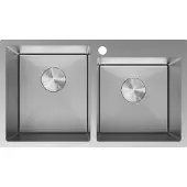 Mexen Xorin Edelstahlspüle 2-Kammer 780 x 450 mm, Inox HC -6441782000-01HC