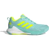 Adidas 1100000002199 PERFORMANCE "NOVAFLIGHT 2 INDOOR", Damen, Gr. 42,5, blau (flash aqua, lucid lemon, ftwr weiß), Synthetik, Textil, Schuhe 1100000002199, Volleyballschuh