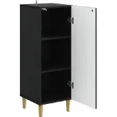 vidaXL Sideboard Schwarz 33 x 34,5 x 90 cm Holzwerkstoff