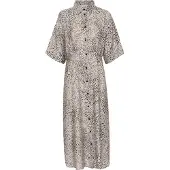 Kaffe Midikleid "Kleid KAdebra", Damen, Gr. 38, N-Gr, beige (abstract leopard), Obermaterial: 80% Viskose CV. 20% Polyamid PA., Kleider Midikleid