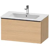 Duravit D-Neo Waschtischunterbau wandhängend, 810x440x462mm, 1 Auszug, mit Griff Diamantschwarz, DE42620BD300000, Farbe: Natur Eiche Matt Dekor