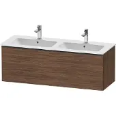 Duravit D-Neo Waschtischunterbau wandhängend, 1280x440x462mm, 1 Auszug, mit Griff Diamantschwarz, DE42650BD210000, Farbe: Nussbaum Dunkel Matt Dekor