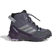 Adidas 1100000002199 TERREX "AX4R MID CLIMAWARM+ KIDS", Jungen, Gr. 39, silber (preloved violet, matte silber, semi flash aqua), Synthetik, Textil, Schuhe 1100000002199, gefüttert