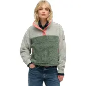 Superdry für Damen. W2012349A Supersoftes Fleece Mash Up grün (XL), Lässig, Polyester