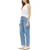 s.Oliver Bequeme Jeans , Damen, Gr. 34, N-Gr, blau, Denim/Jeans, Obermaterial: 100% Baumwolle, unifarben, loose fit lang, Jeans Bequeme Jeans, im Barrel-Style