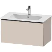 Duravit D-Neo Waschtischunterbau wandhängend, 810x440x462mm, 1 Auszug, mit Griff Diamantschwarz, DE42620BD910000, Farbe: Taupe Matt Dekor