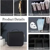 OEM Reisekosmetik-Organizer mit Griff und verstellbaren Schubladen, schwarz